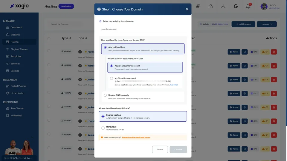 Xagio Hosting - 60-Second Deploys